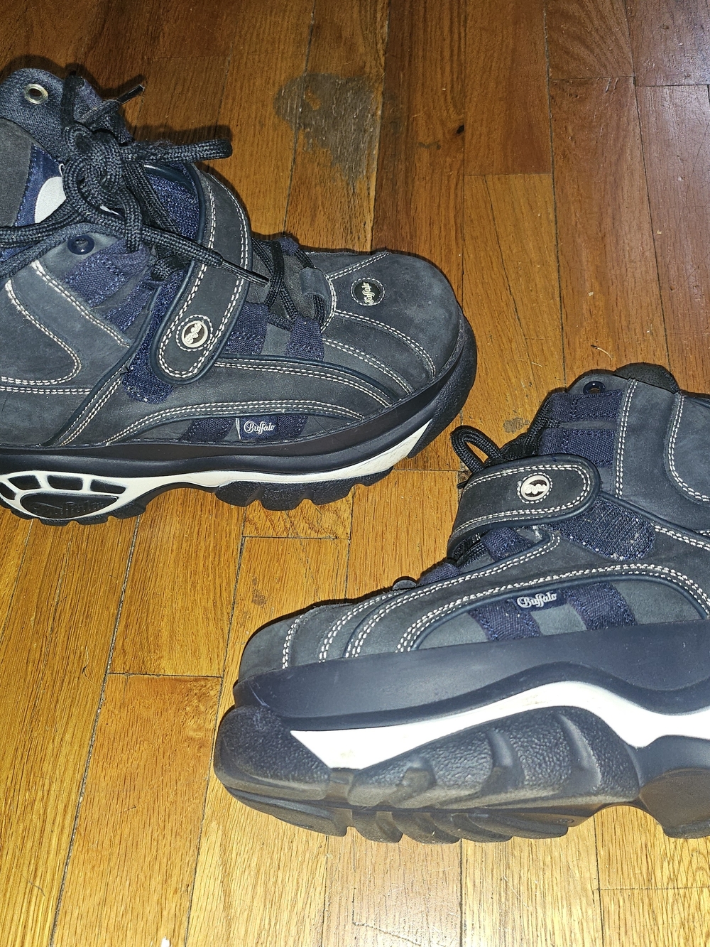 Kids Black and Navy High-Top Sneakers